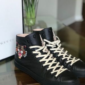 Gucci leather  high Top sneakers (UFO&Tiger)